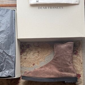 Dear Frances Chocolate Suede Ankle Boots